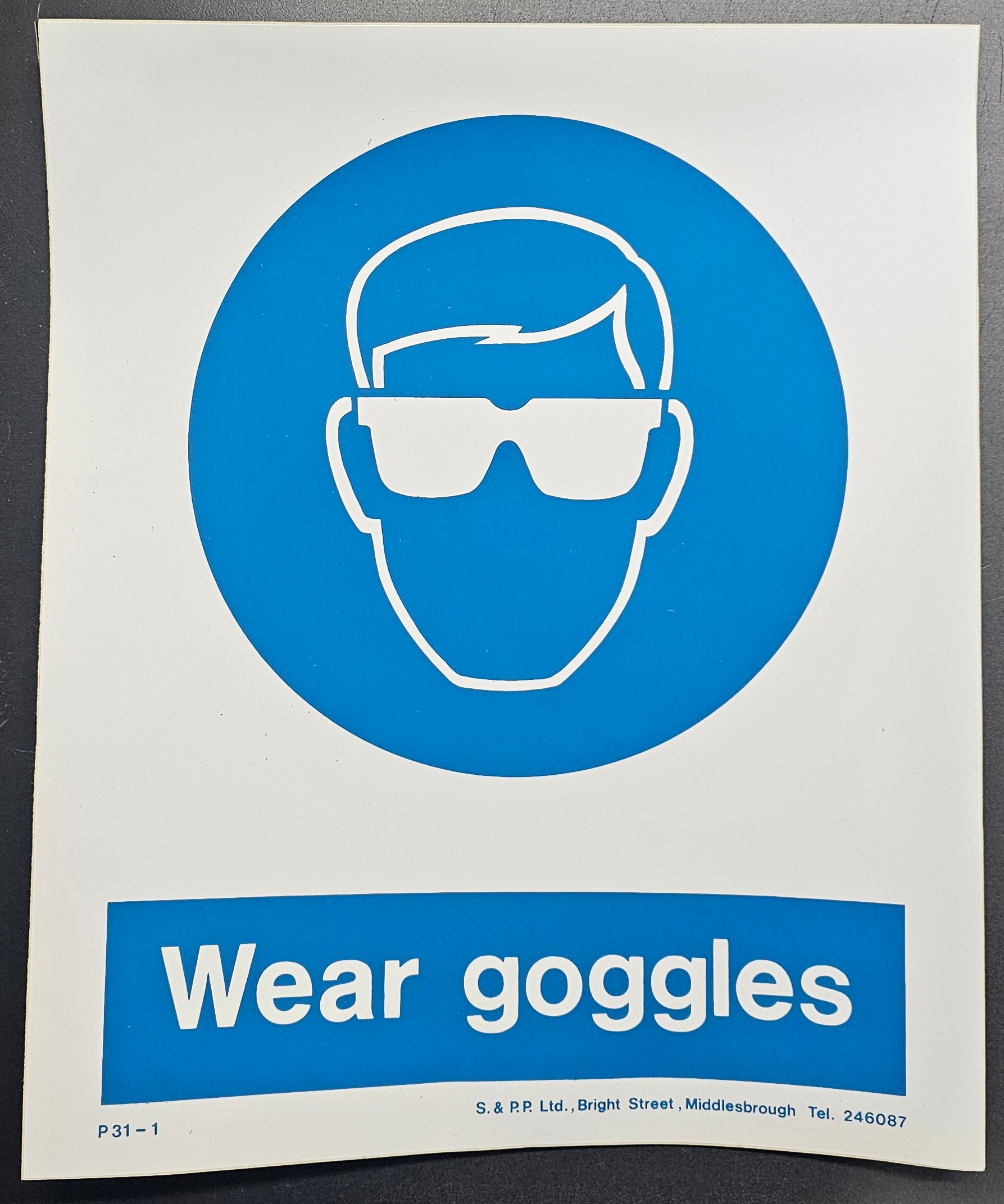 121. WEAR GOGGLES (STICKER)