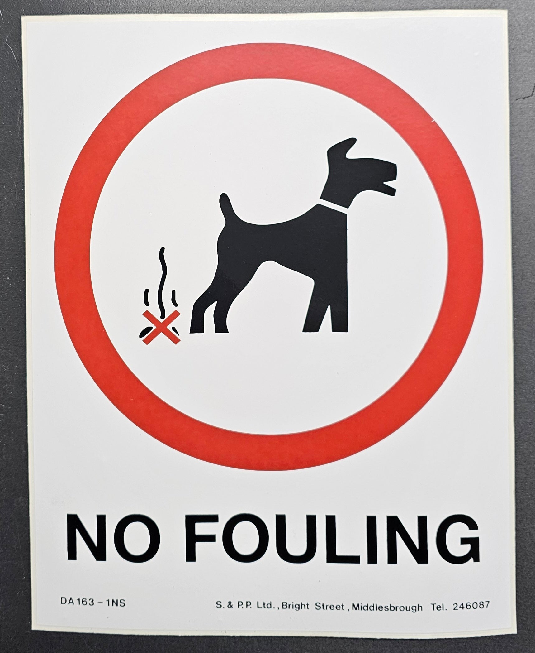 162. NO FOULING (STICKER)