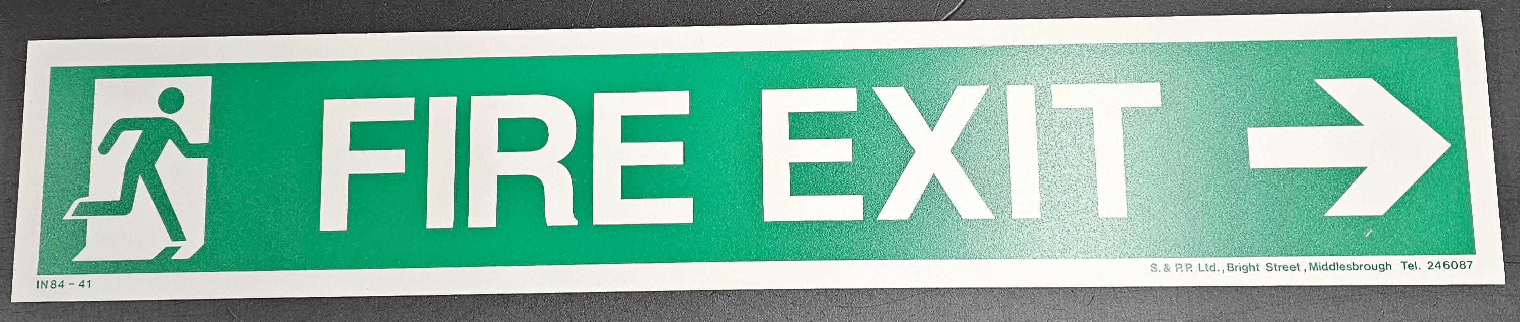 177. FIRE EXIT ( arrow right ) (PVC BOARD)