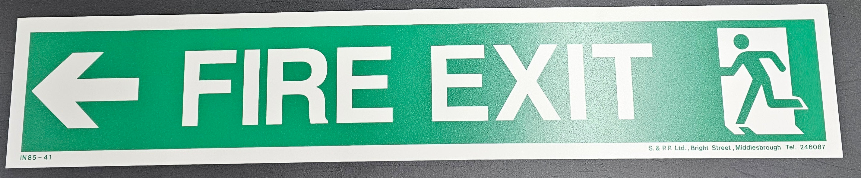 179. FIRE EXIT ( arrow left ) (PVC BOARD)