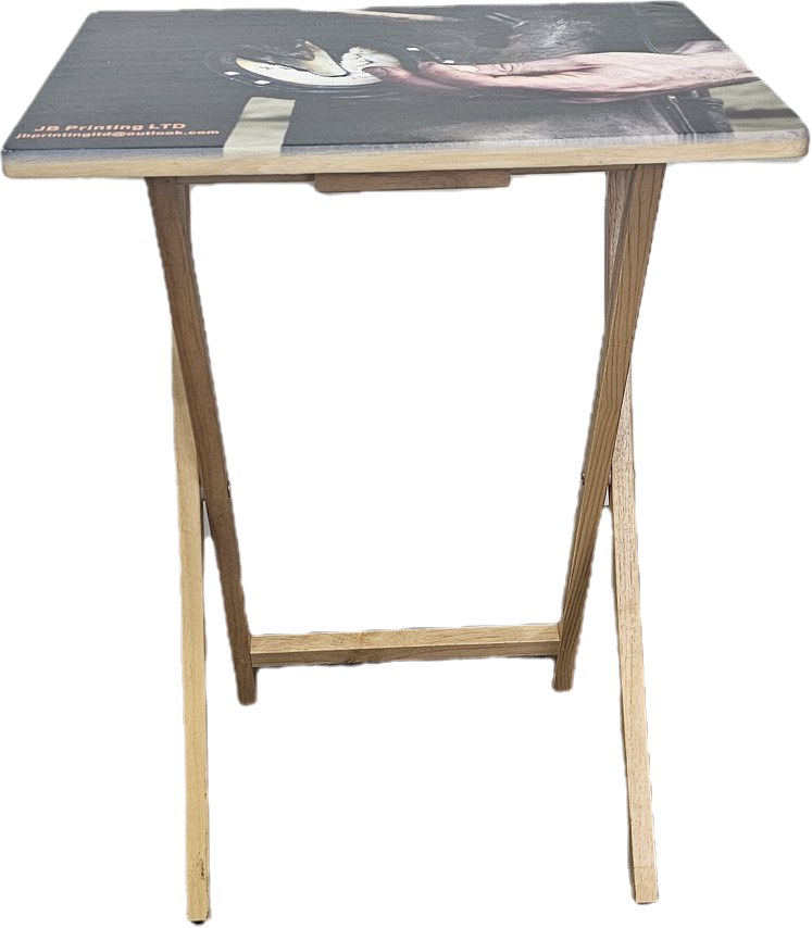 Custom printed wooden fold up table
