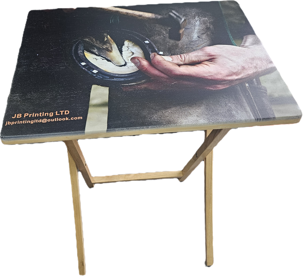 Custom printed wooden fold up table