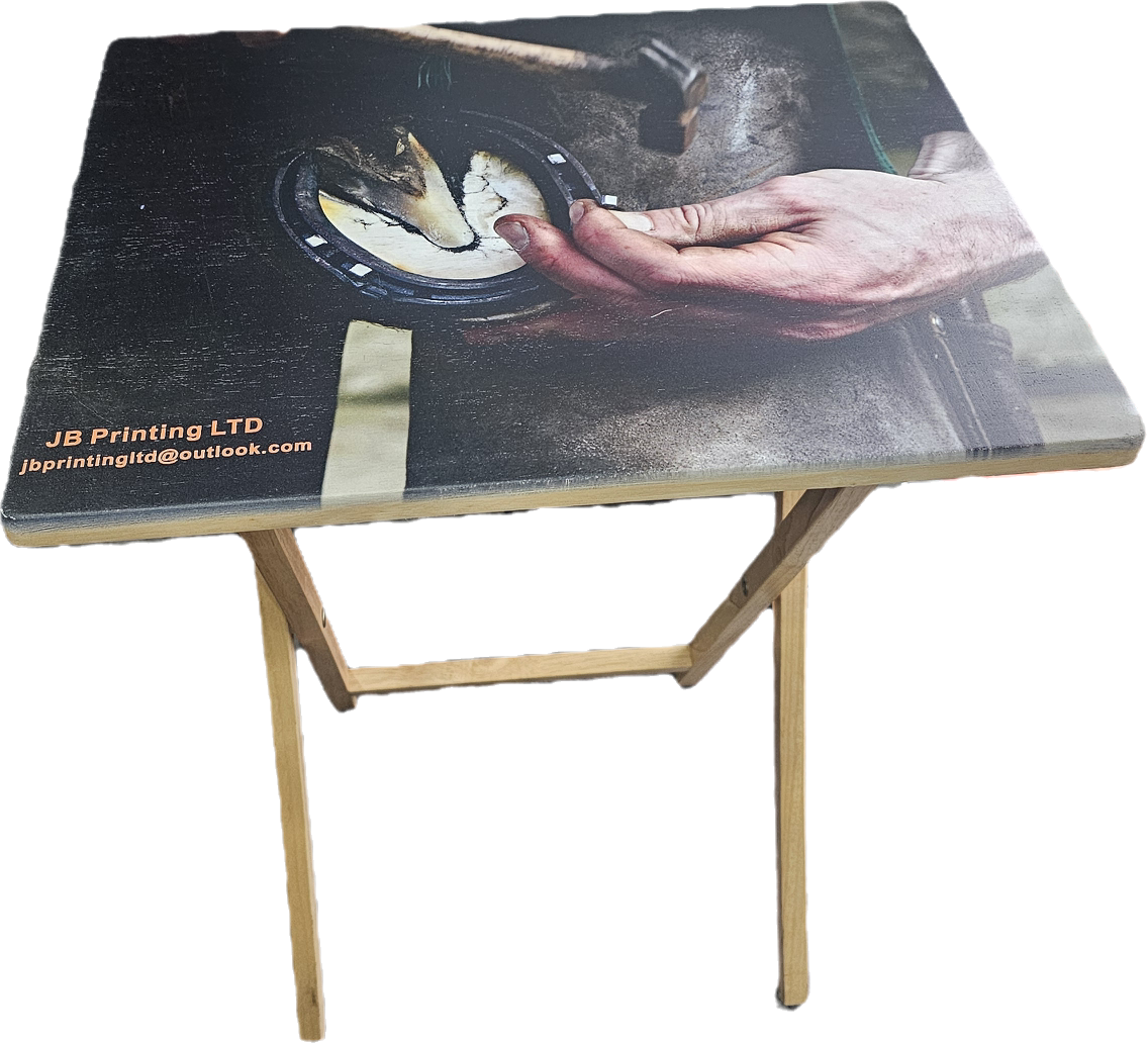Custom printed wooden fold up table