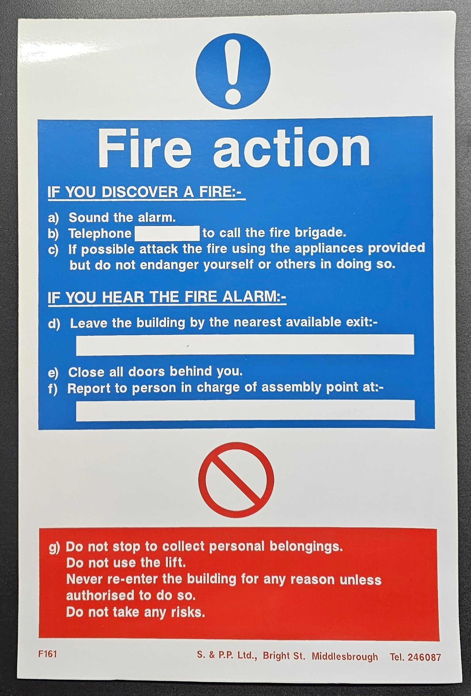 33. FIRE ACTION (STICKER)