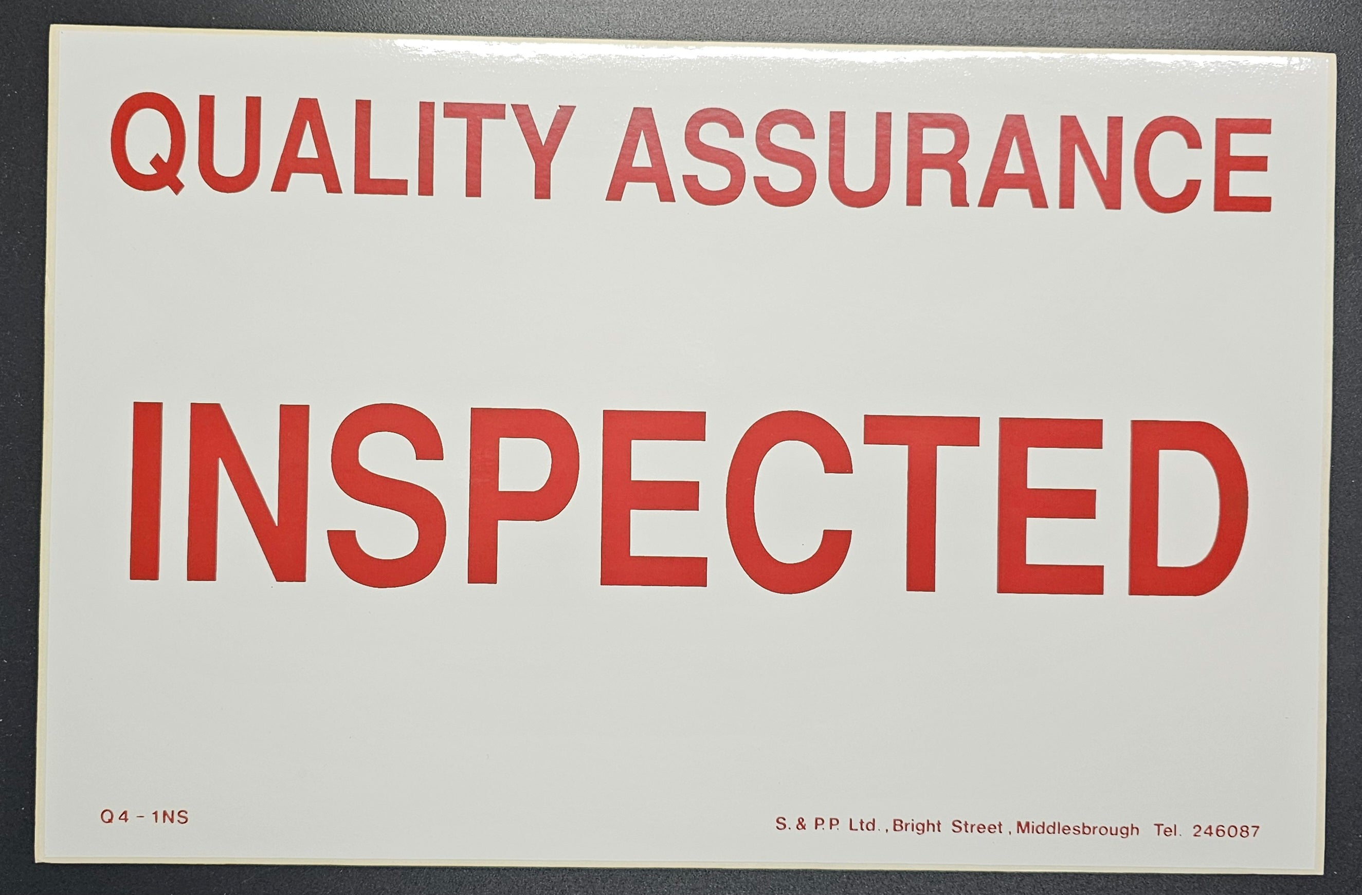 5. QUALITY ASSURANCE INSPECTED (STICKER)