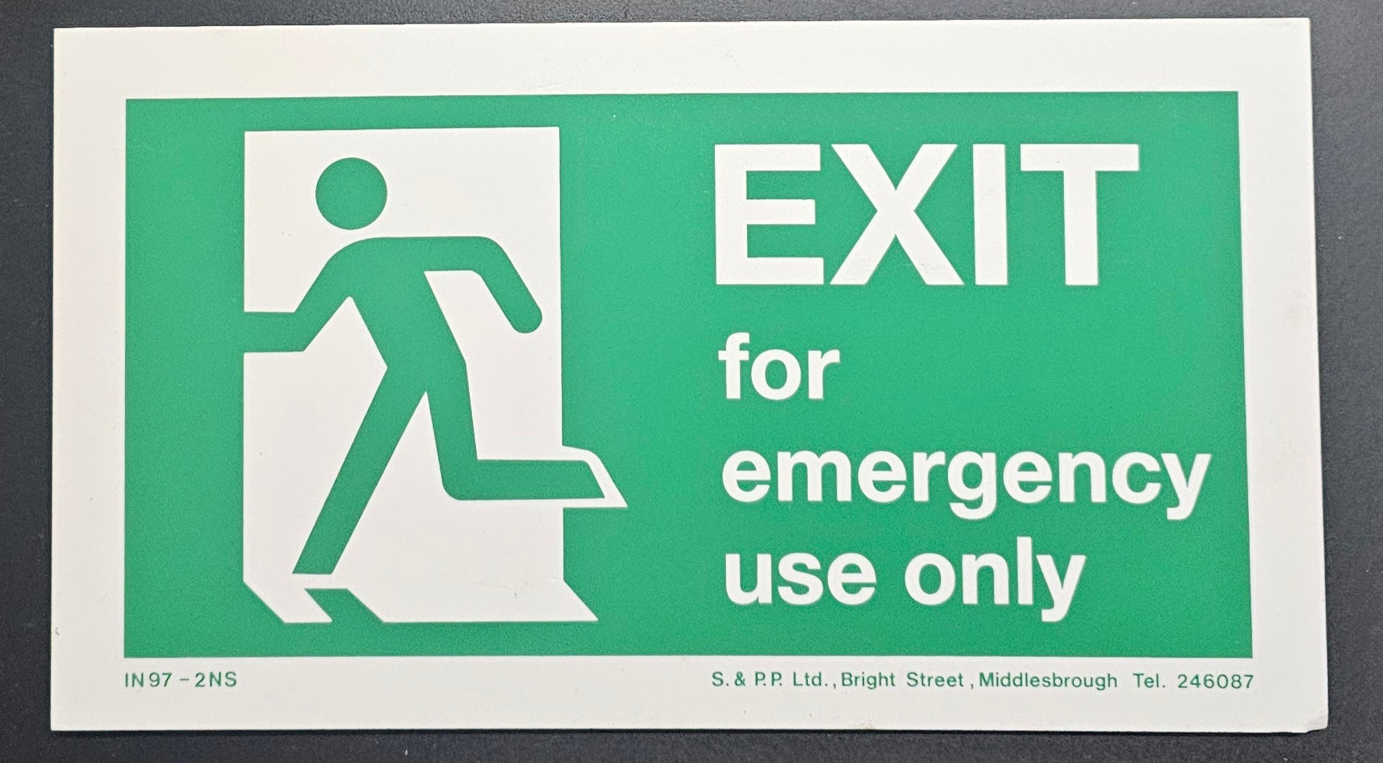 59. EXIT FOR EMERGENCY USE ONLY (door left ) (PVC BOARD)
