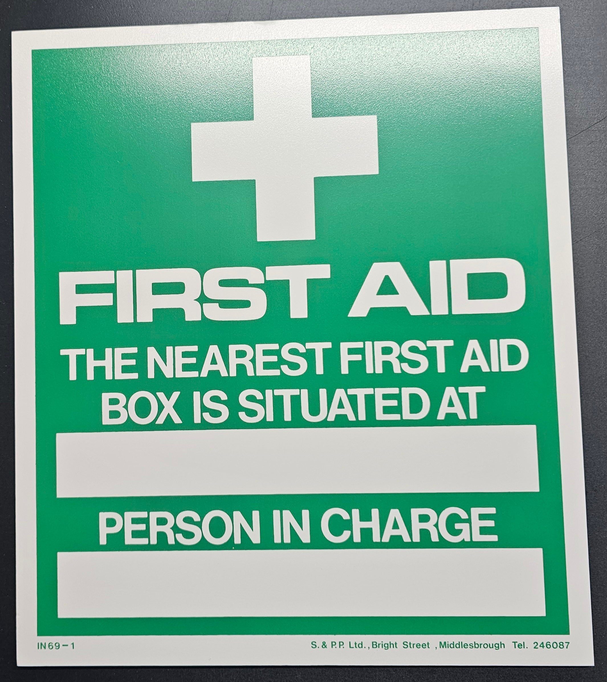 65. FIRST AID (PVC BOARD)