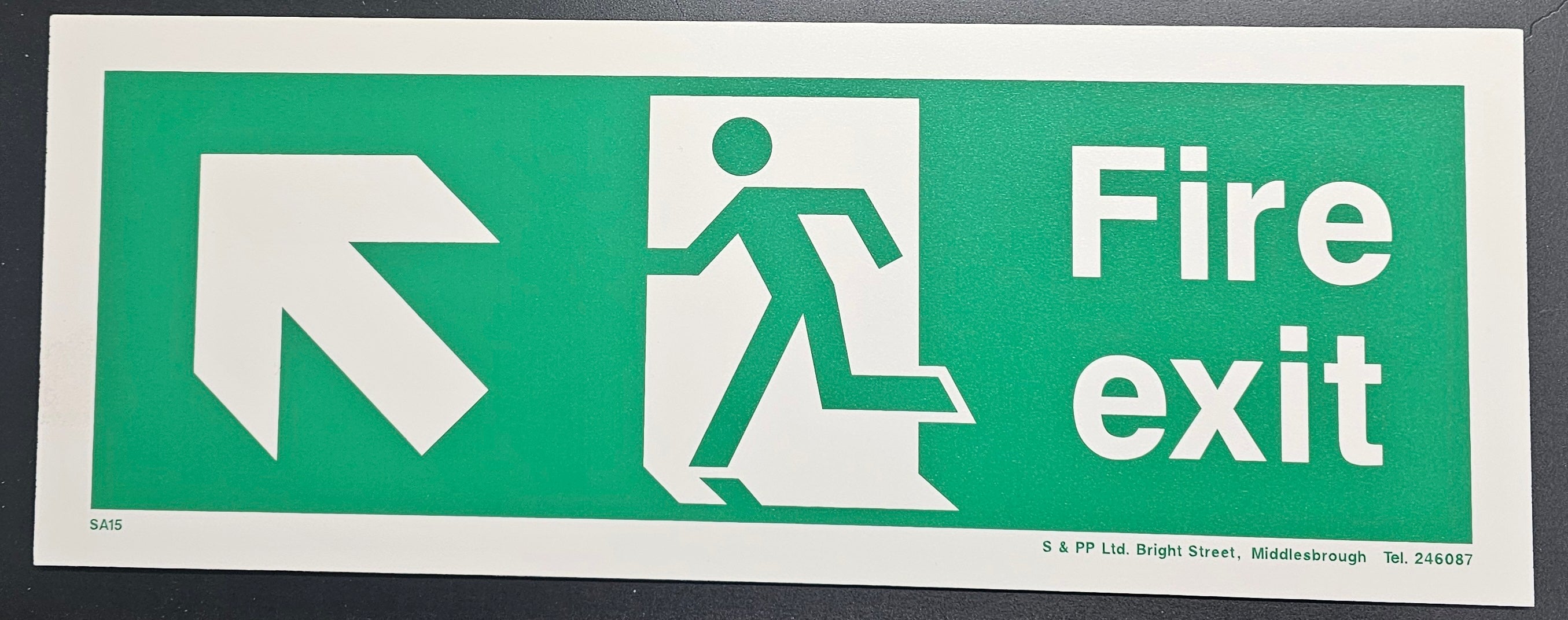 67. FIRE EXIT (arrow top left ) (PVC BOARD)