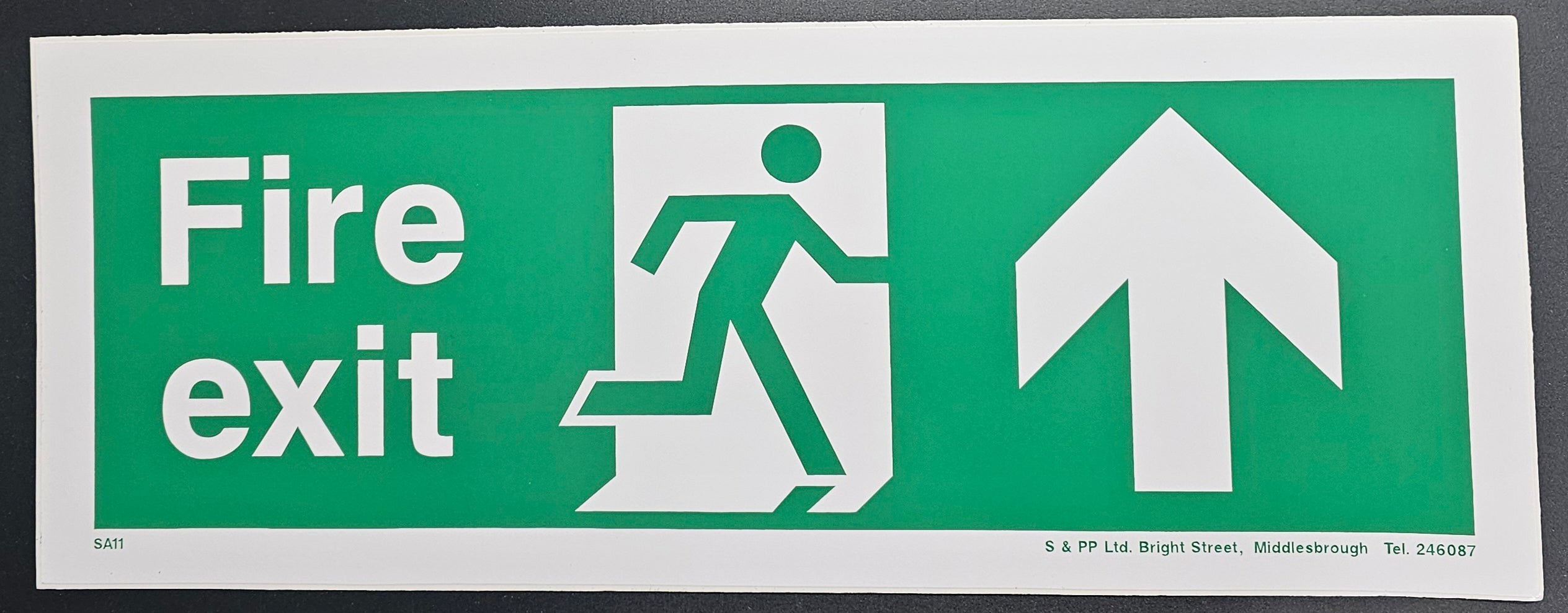 69. FIRE EXIT (arrow up) (STICKER)
