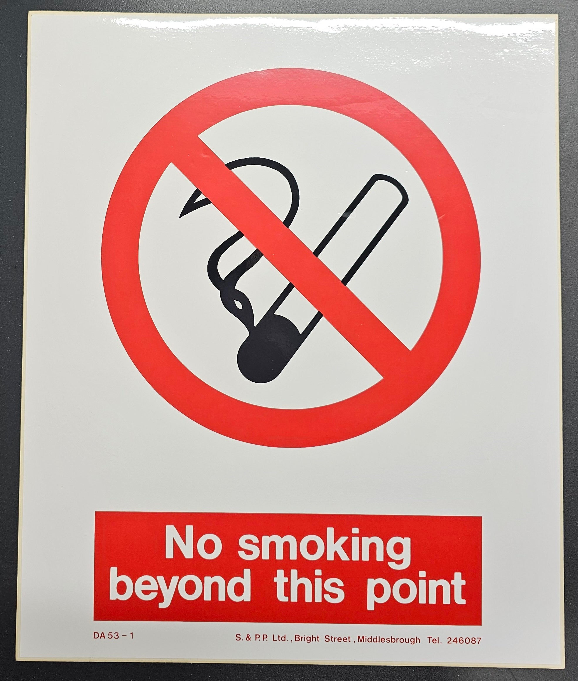 7. NO SMOKING BEYOND THIS POINT (STICKER)