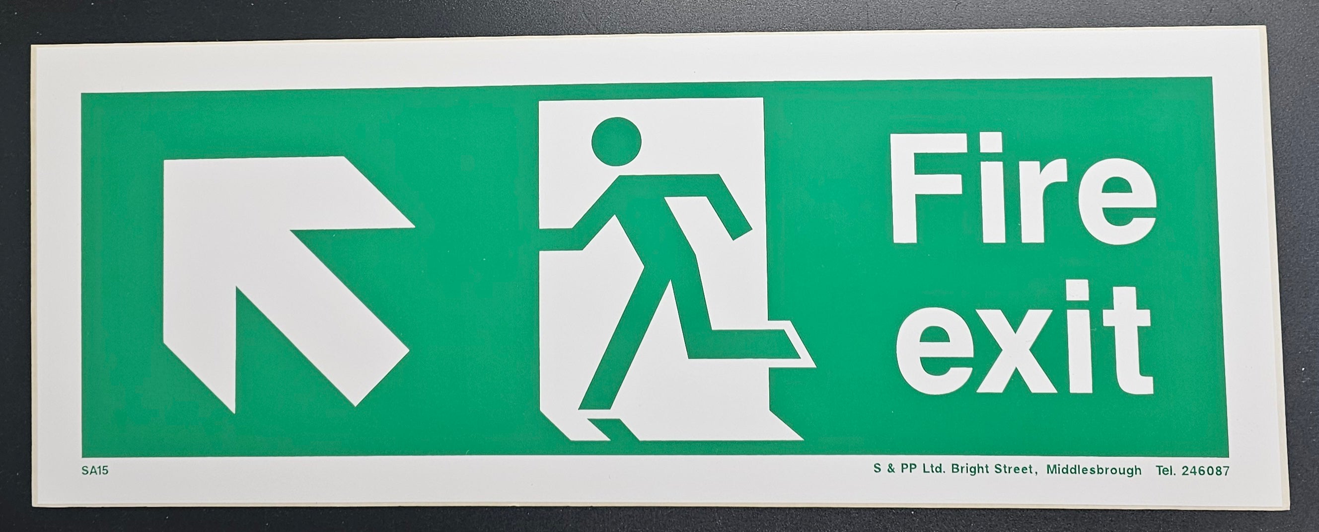 72. FIRE EXIT (arrow top left) (STICKER)