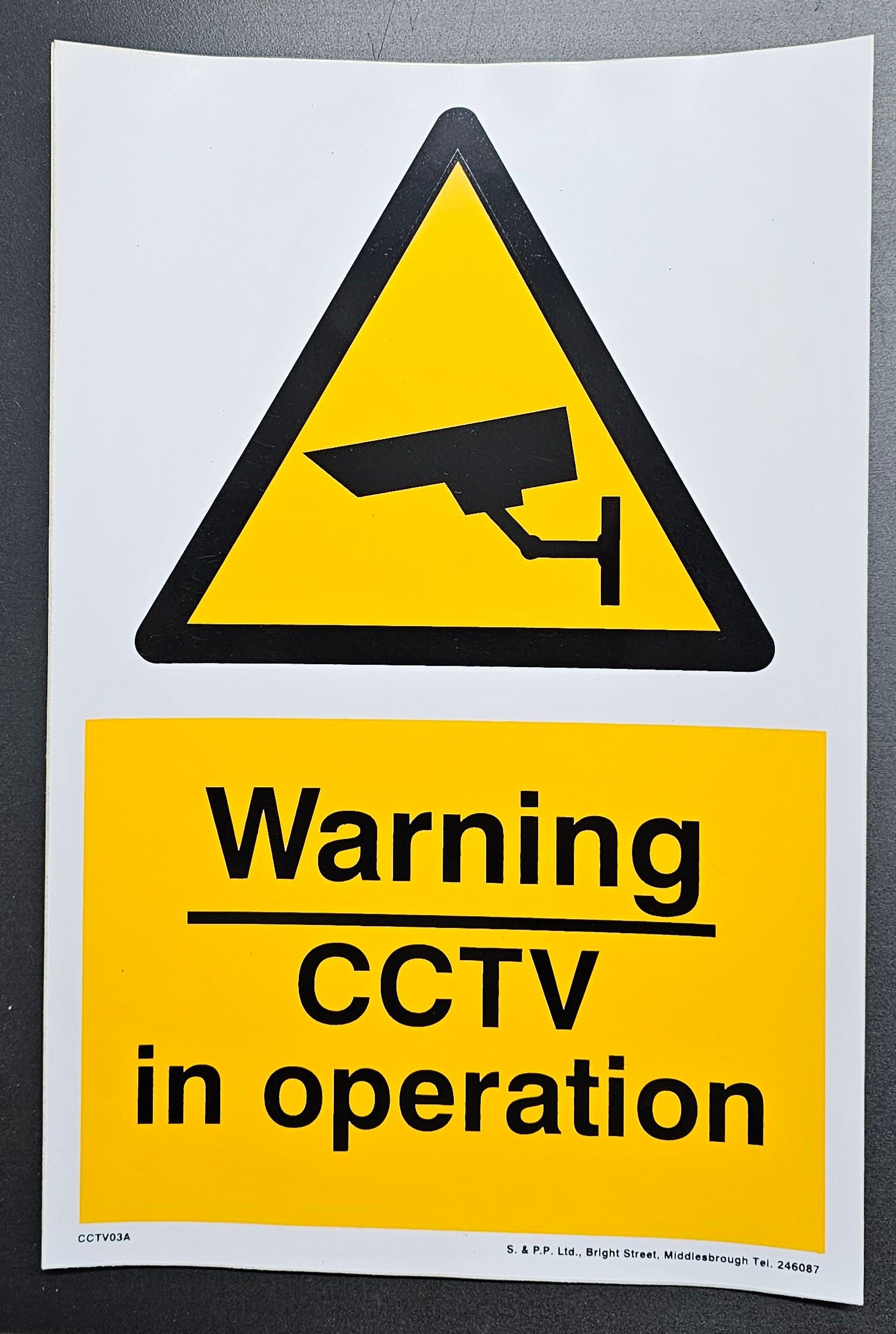 82. WARNING CCTV IN OPERATION (STICKER)