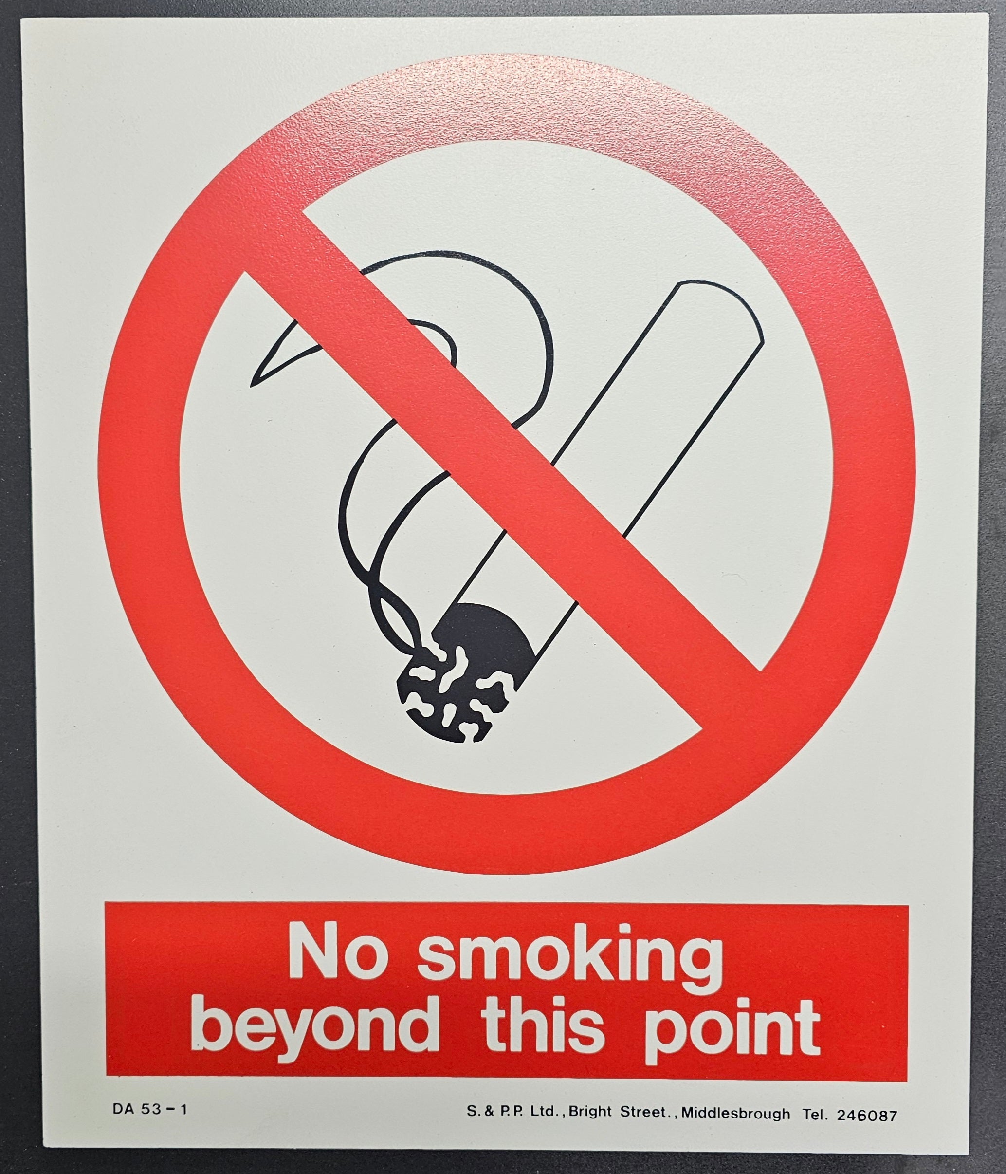 9. NO SMOKING BEYOND THIS POINT (PVC BOARD)