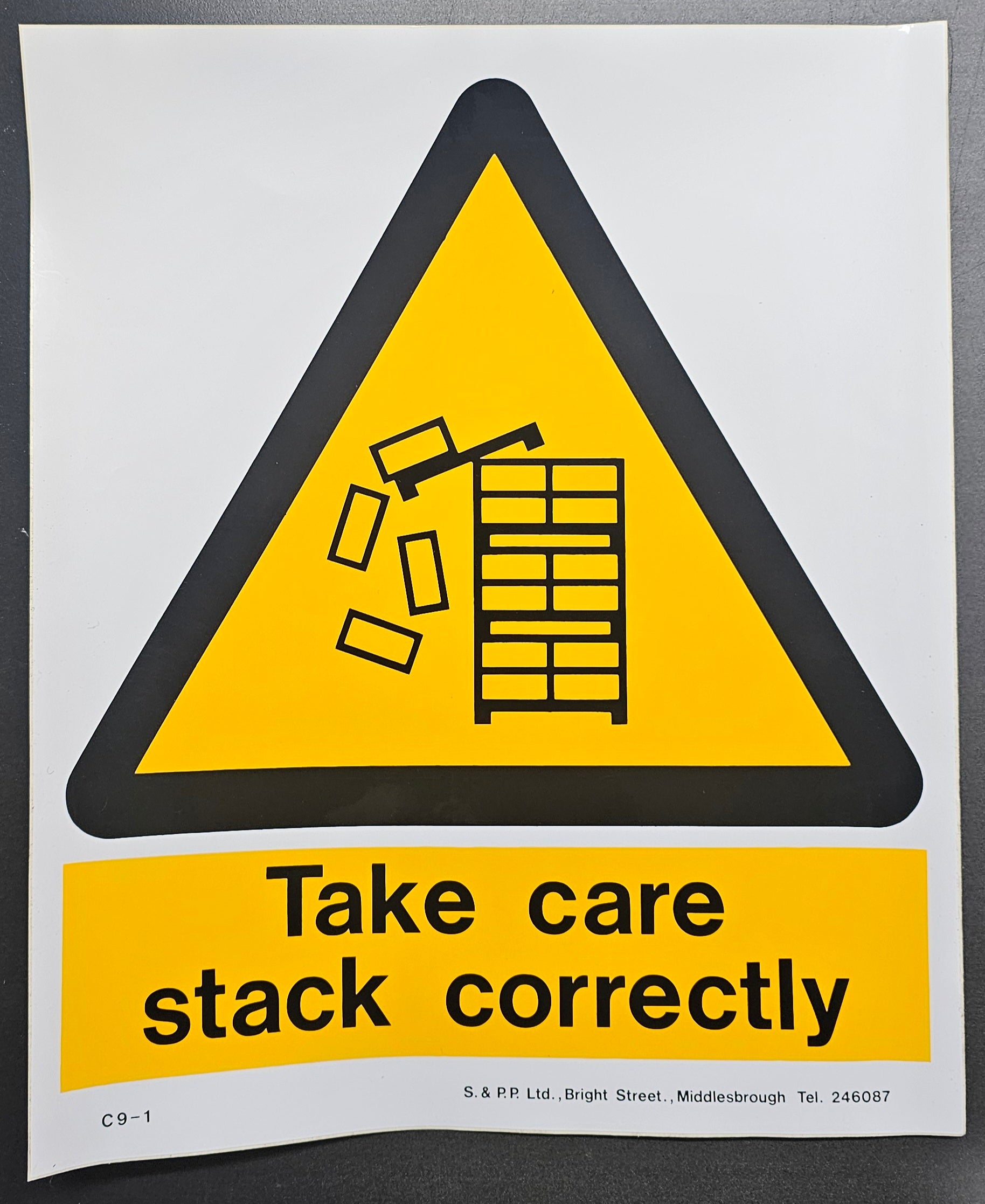 97. TAKE CARE STACK CORRECTLY (STICKER)